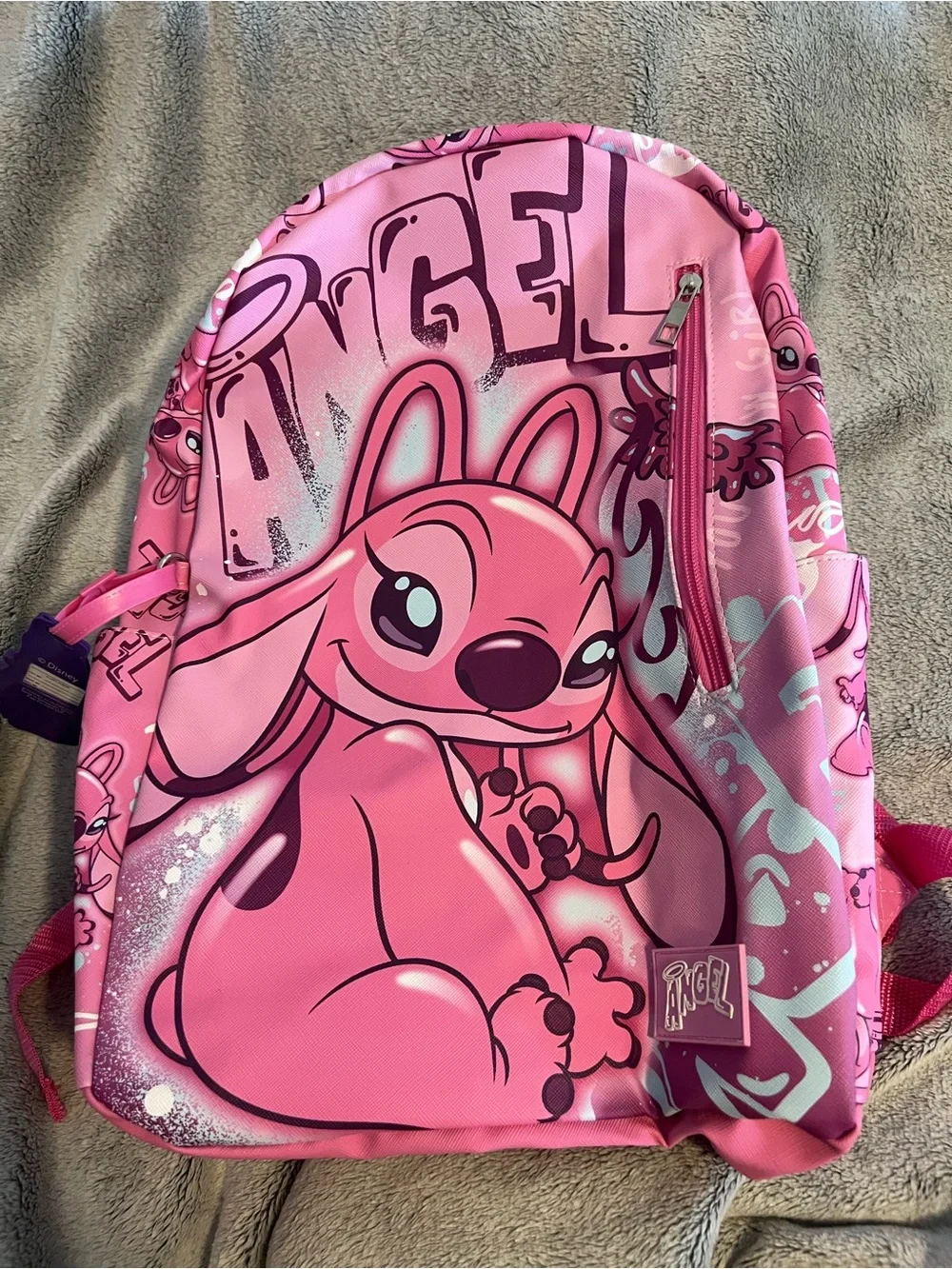 Pink Kids Backpack with Cute Cartoon Character - Angel